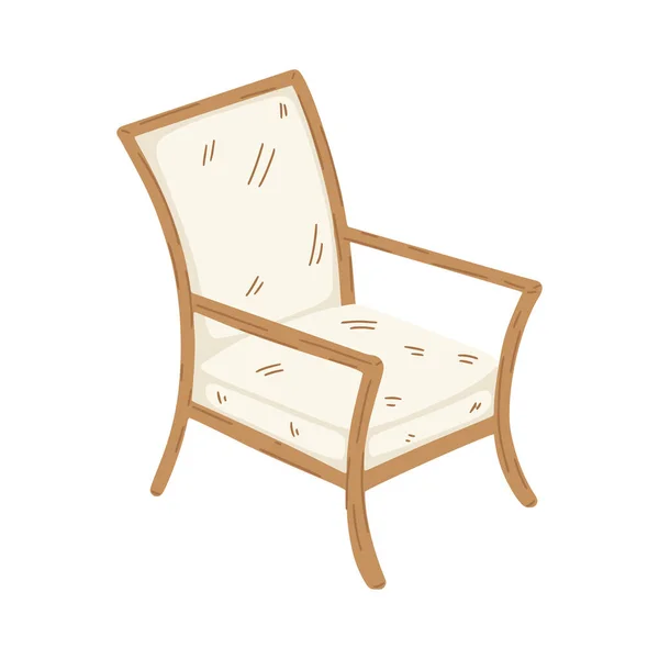 Деревянное кресло. Изолирован на белом. Векторная иллюстрация — стоковый вектор