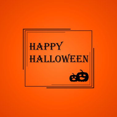 Turuncu arka plan karede Cadılar Bayramı