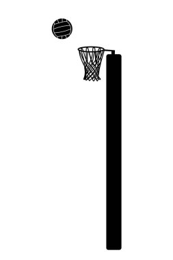 Netball oyuncusu siluet vektörü