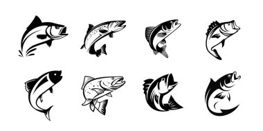 Balık silueti simge simgesi izole edilmiş grafik