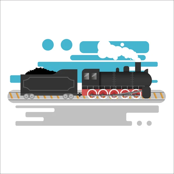 Viejo tren de locomotora a vapor vintage ID de imagen: 435209533 — Vector de stock