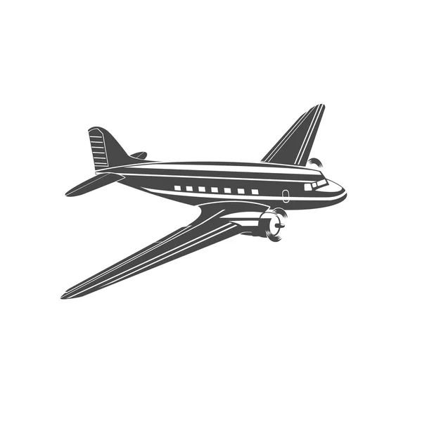 Viejo retro vintage pistón motor avión logotipo — Vector de stock