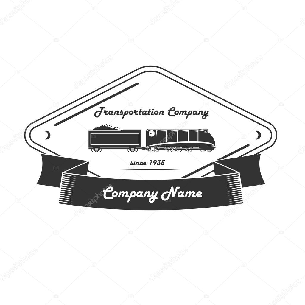 Logo with streamline steam locomotive