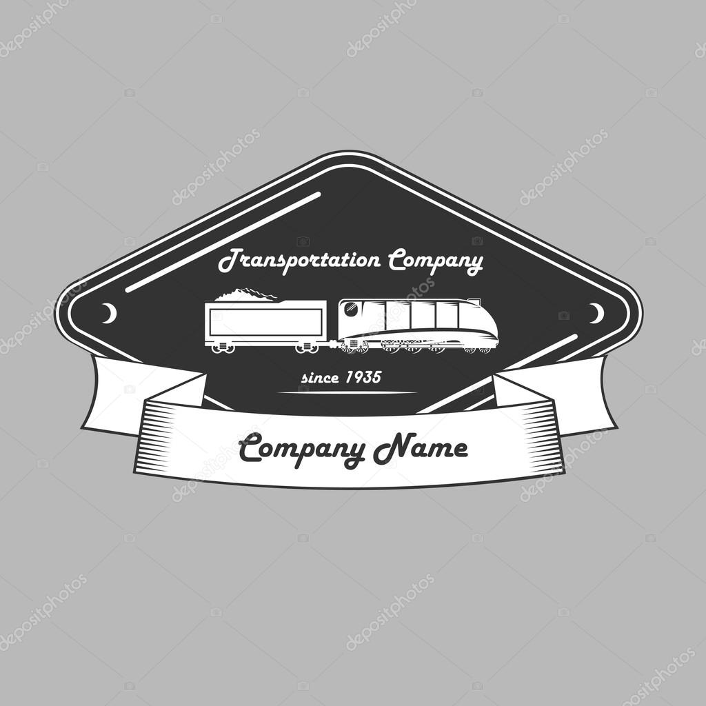 Logo with streamline steam locomotive