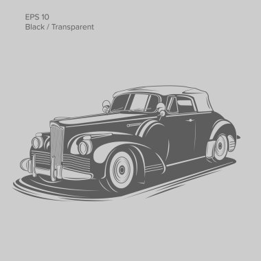 Eski vinage retro savaş öncesi roadster vektör çizim