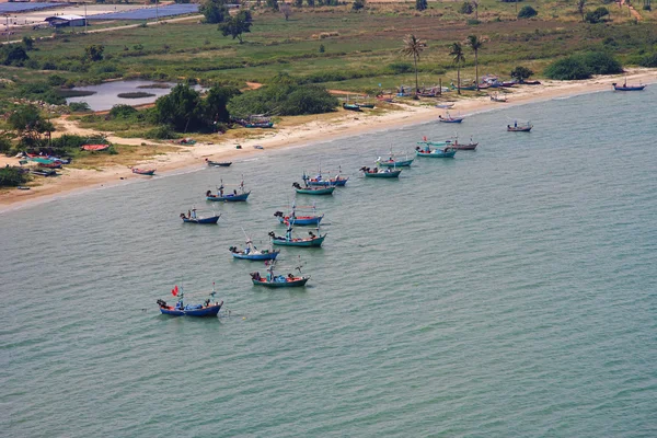 Many boat lying on the sea — Stock Photo, Image