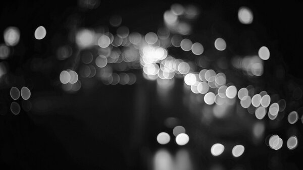 Bokeh out of focus of light in black and white picture style