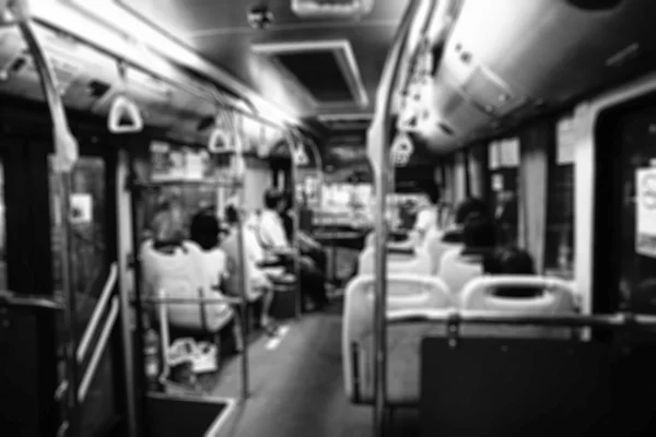 People on Bus, Intentionally blurred editing post production. черно-белый стиль изображения , — стоковое фото