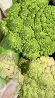Romanesco brokolisinin fraktal spiralleri ve canlı dokusu doğa ve gıda markaları için idealdir.