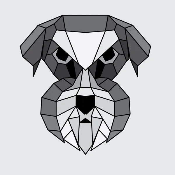 Geometrischer grauer Schnauzer — Stockvektor