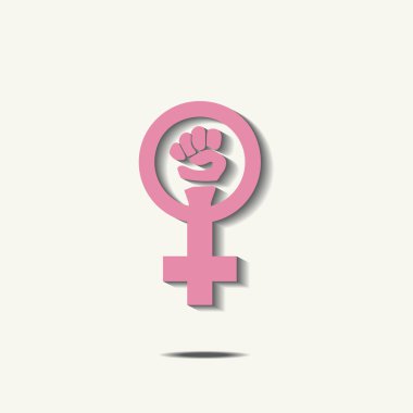 Pink feminism sign clipart