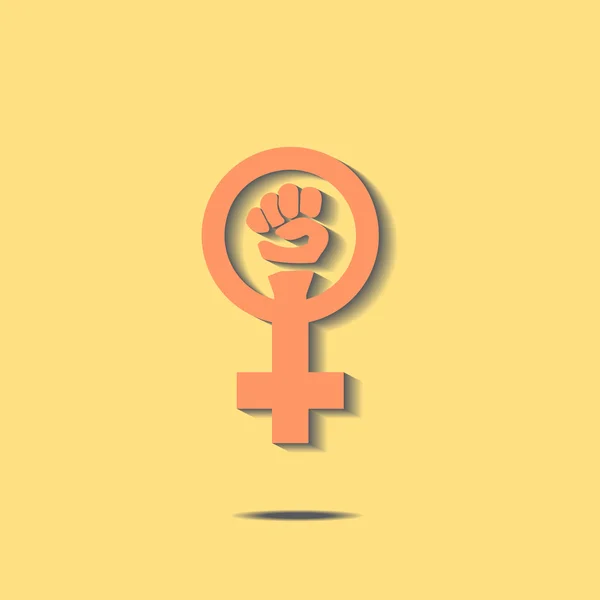 Zeichen des orangefarbenen Feminismus — Stockvektor