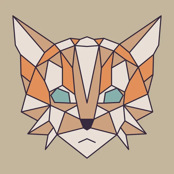 Beige und orange low poly cat — Stockvektor