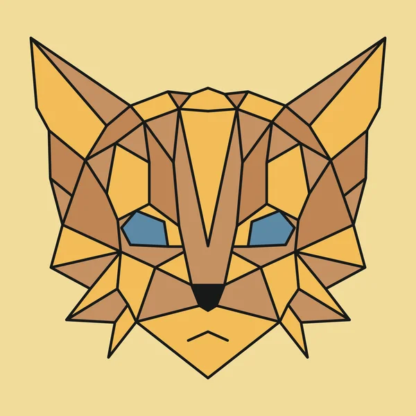 Kahverengi ve sarı düşük Poli kedi