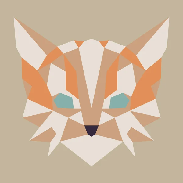 Beige and orange low poly cat — Stock Vector