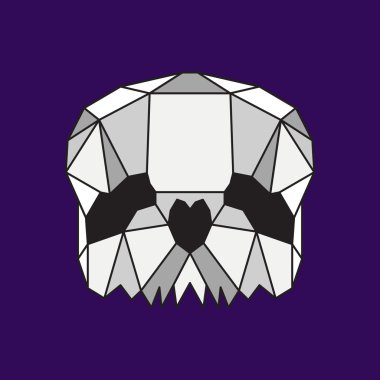 Gri düşük Poli kafatası