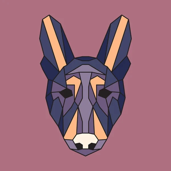 Mor ve turuncu düşük Poli köpek