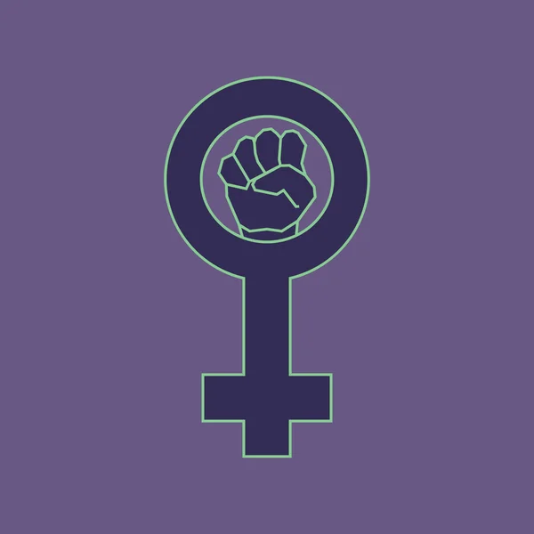 紫罗兰色的女权主义符号 — 图库矢量图片