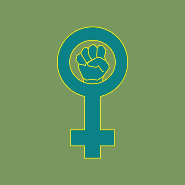 Green feminism symbol — Stock Vector