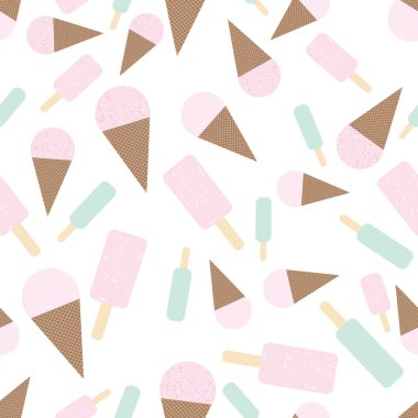 Nane ve çilekli dondurma seamless modeli