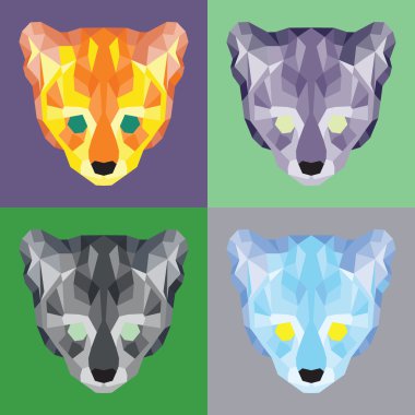 Düşük Poli kedi seti