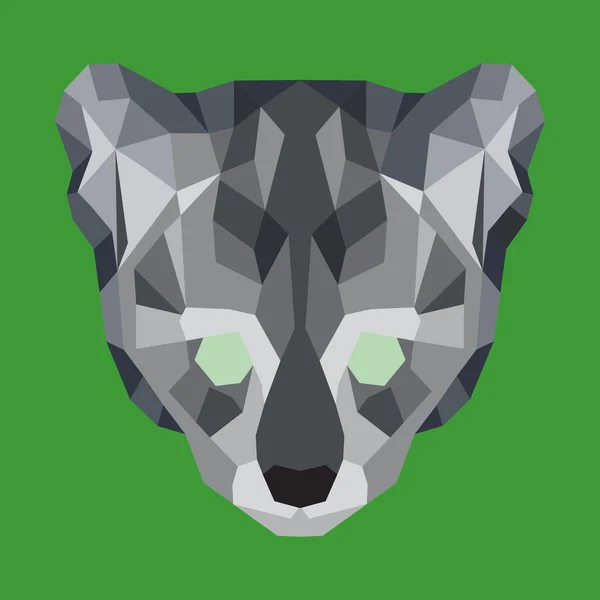 Szary low poly ocelot — Wektor stockowy