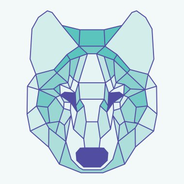 Düşük Poli kurt yeşil kaplı