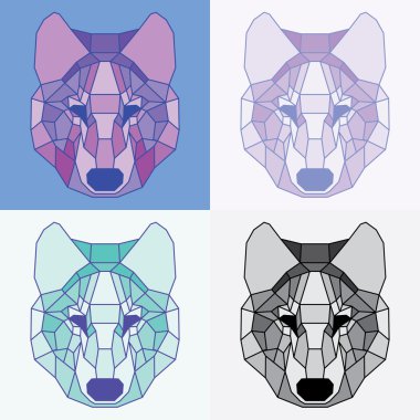 Düşük Poli kurtlar kümesi kaplı