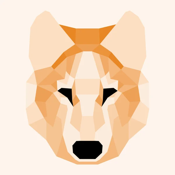 Orange low poly wolf — Stock Vector