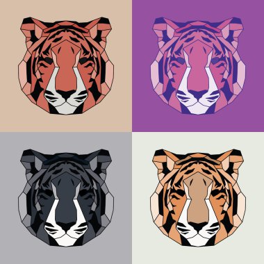 Düşük Poli kaplanlar kümesi kaplı