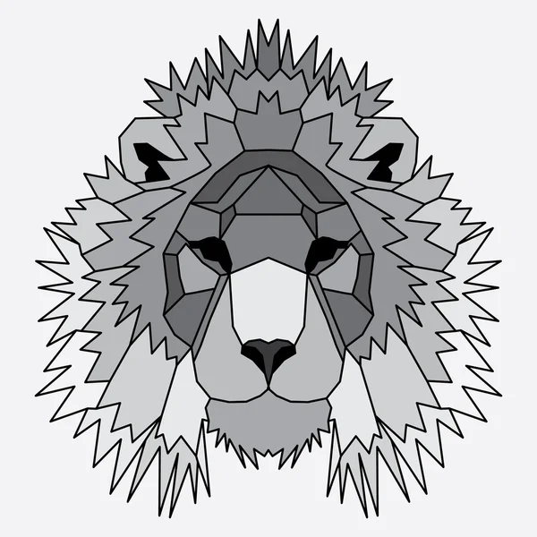 Lion gris low poly doublé — Image vectorielle