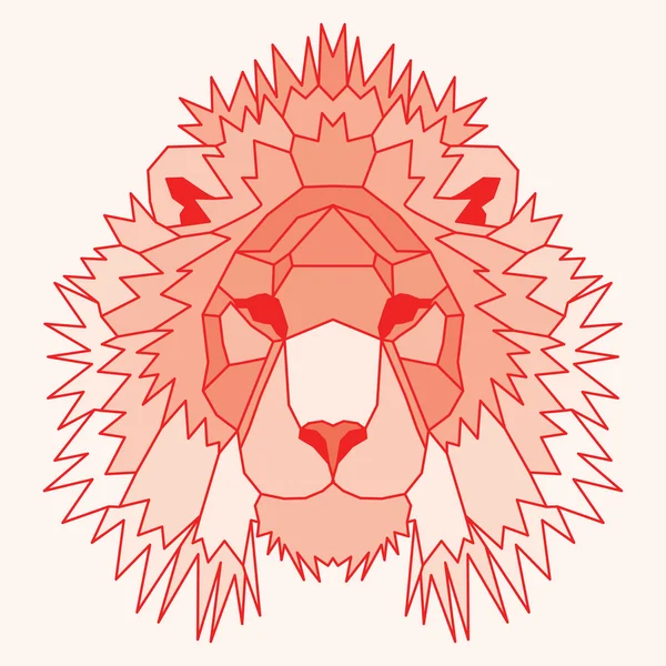 Lion orange low poly doublé — Image vectorielle