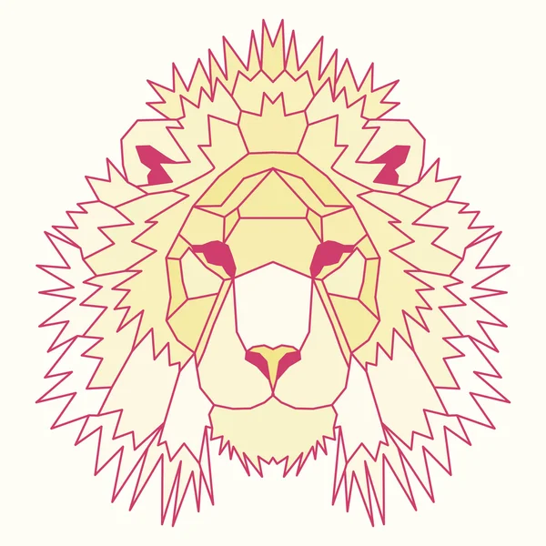 Lion jaune bas doublé de poly — Image vectorielle