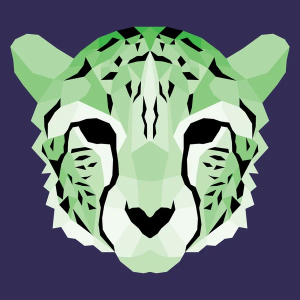 Зеленый низкий полигепард — стоковый вектор