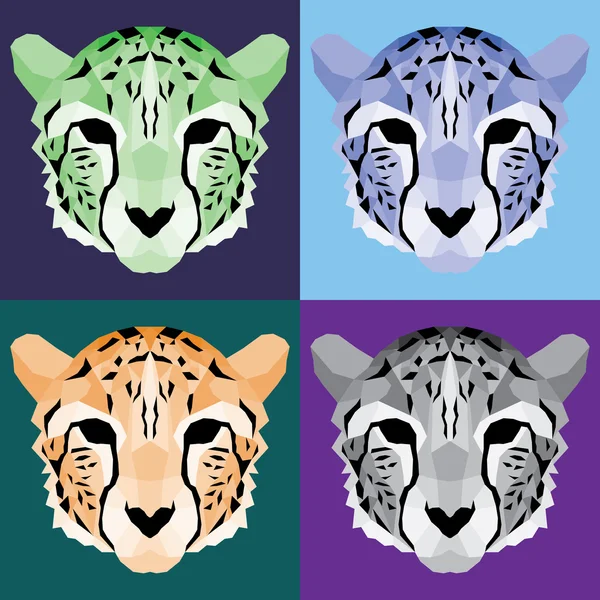 Düşük Poli cheetah seti