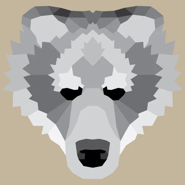 Gris oso poli bajo — Vector de stock