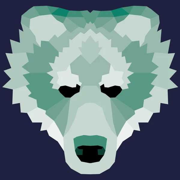 Zelené nízké poly medvěd — Stockový vektor