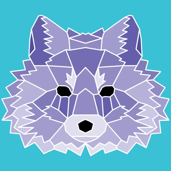 Violet low poly lined fox — Stock Vector