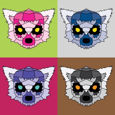 Düşük Poli Lemurlar kümesi kaplı