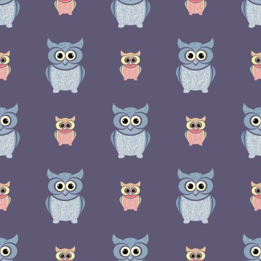 Gri ve mor baykuşlar seti