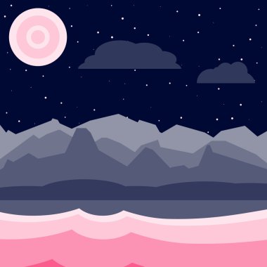 Mavi ve pembe gece manzarası