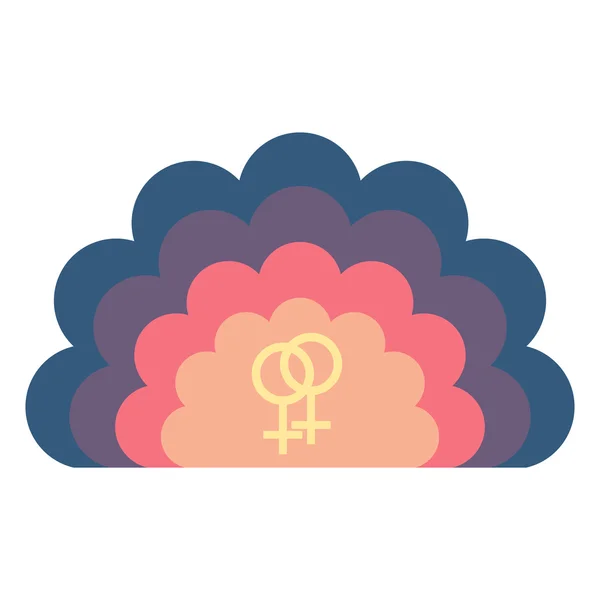 Pastel lesbianas símbolo — Vector de stock