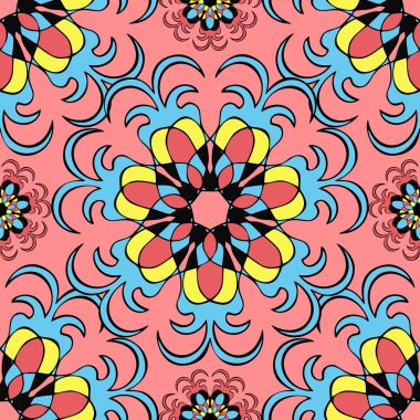 Mandala benzeri elemanları ile zarif seamless modeli