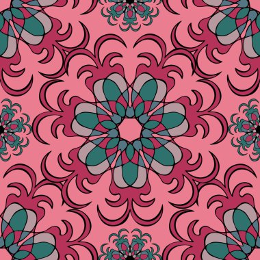 Mandala benzeri elemanları ile zarif seamless modeli