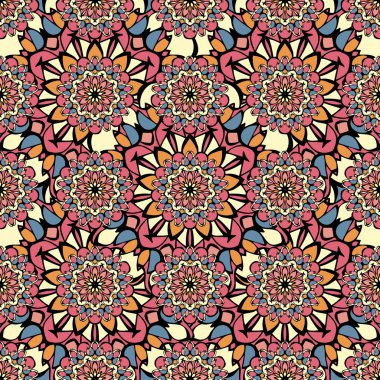 Mandala benzeri elemanları ile zarif seamless modeli