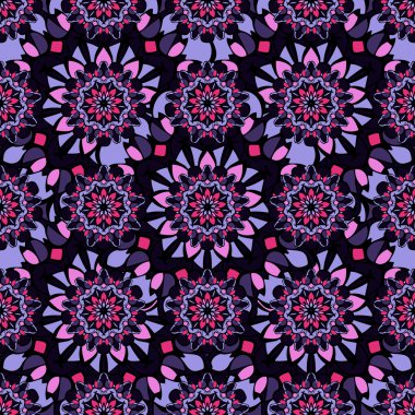 Mandala benzeri elemanları ile zarif seamless modeli