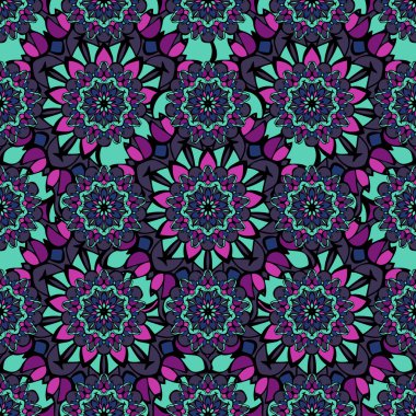 Mandala benzeri elemanları ile zarif seamless modeli