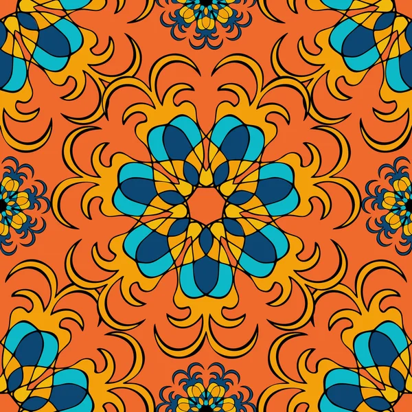Elegante patrón sin costuras con elementos similares a Mandala — Vector de stock
