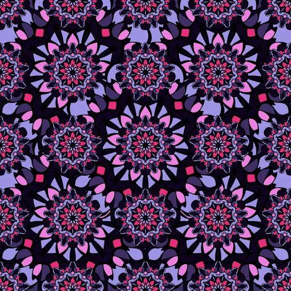 Elegante patrón sin costuras con elementos similares a Mandala — Vector de stock