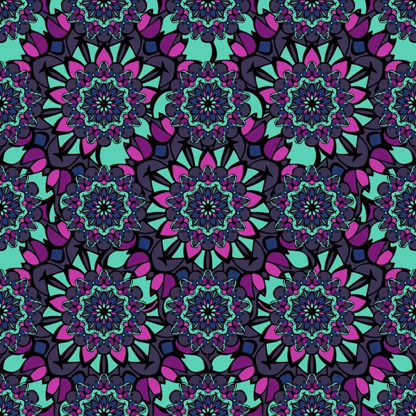 Elegante patrón sin costuras con elementos similares a Mandala — Vector de stock